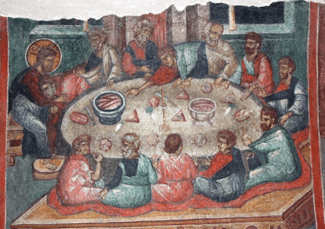 Detail of a later Last Supper painting by Juan de Juanes